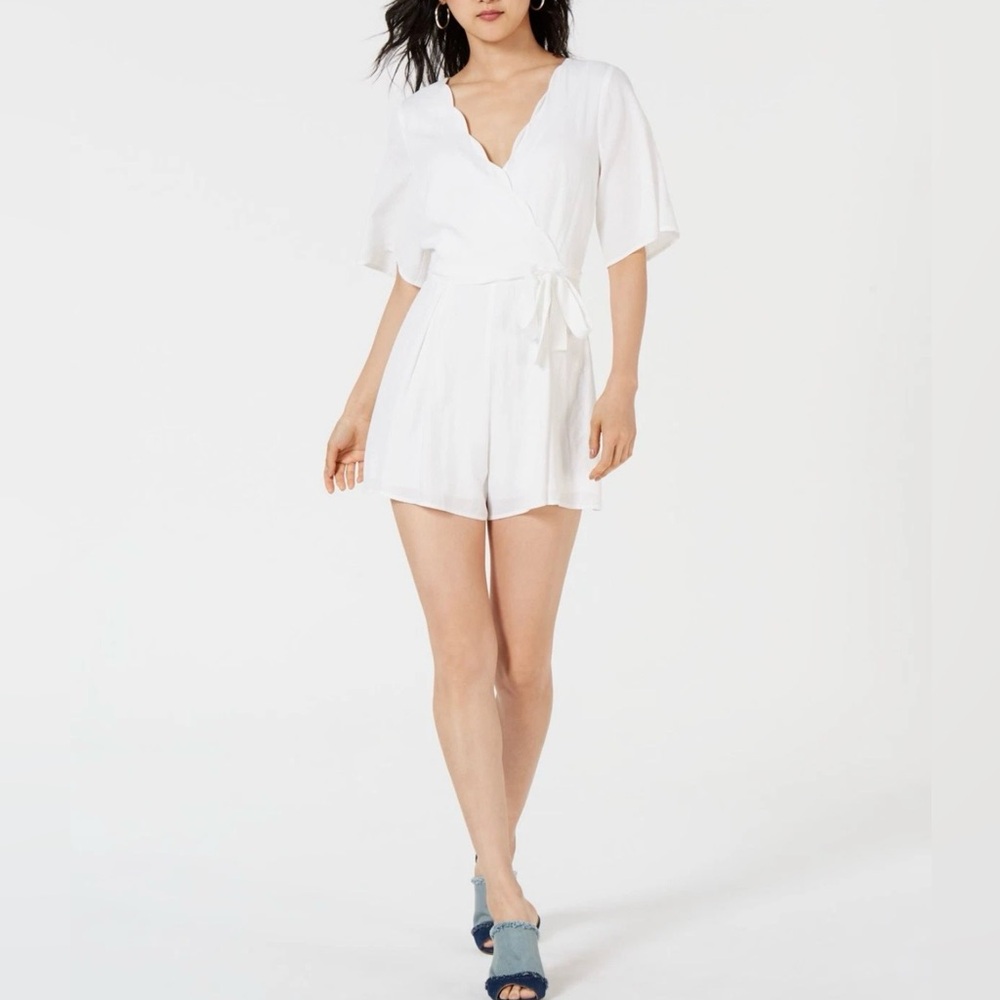 Trixxi White Tie-Front Romper